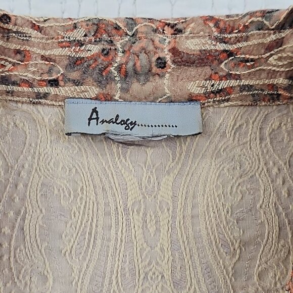 Analogy Multicolored Floral Embroidered Denim Jean Jacket EUC Women's Large - Picture 6 of 14